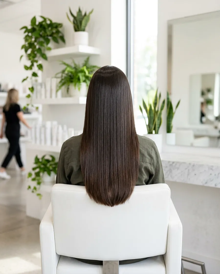 Keratin smoothing: after